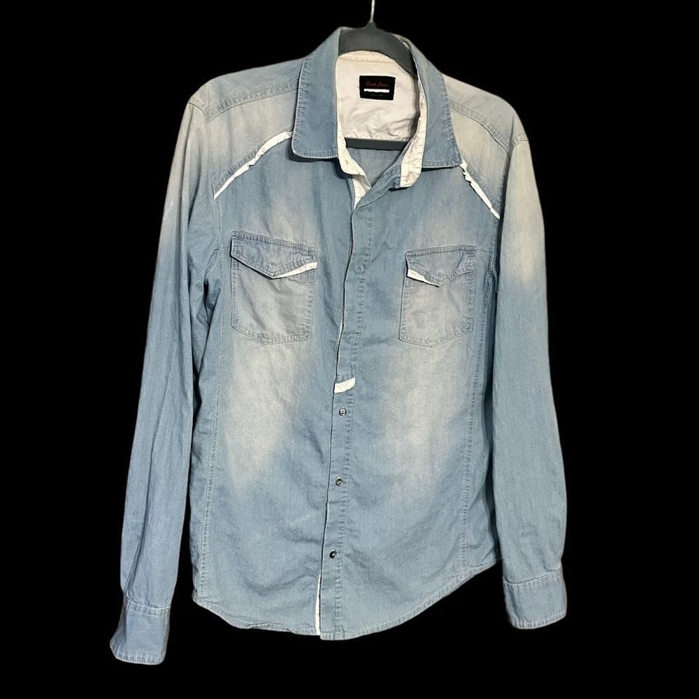 Sixth June bleached out denim chambray shirt